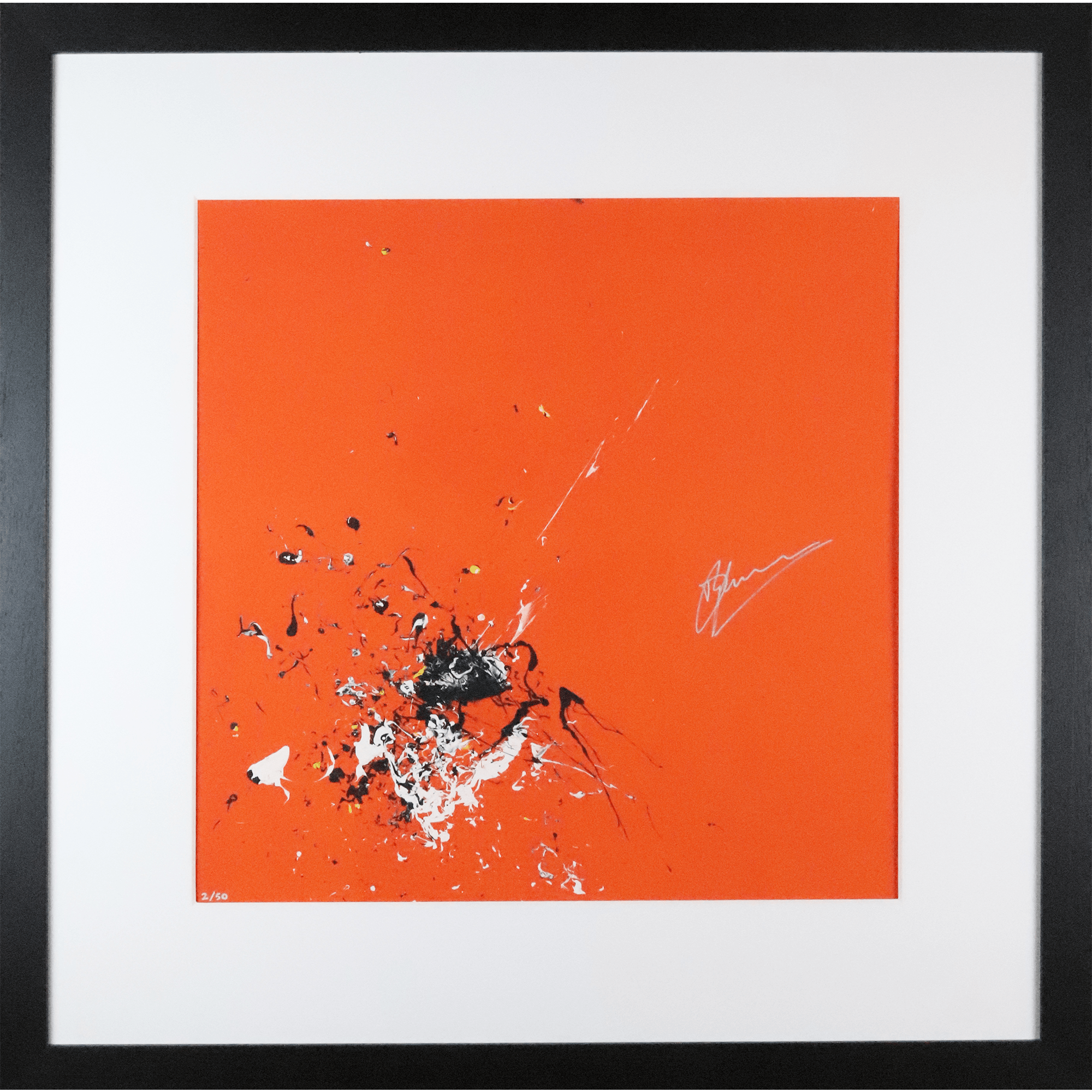 Impact Art created and Signed by Dennis Bergkamp Framed in Black - Memorabilia Framers Shop